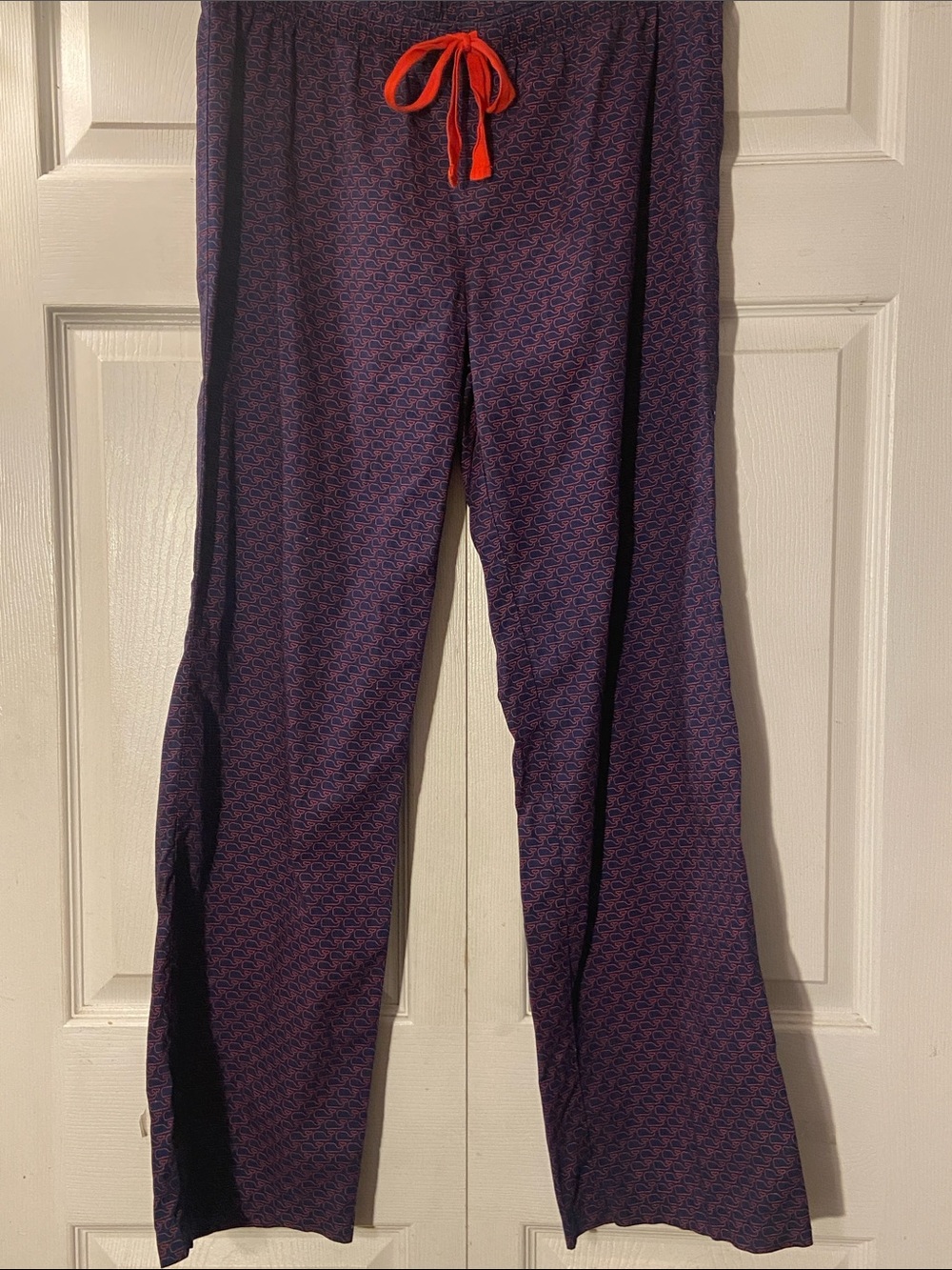 Vineyard Vines Pajama Pants Mens M Sleepwear 100% Cotton Red Blue Whale Preppy